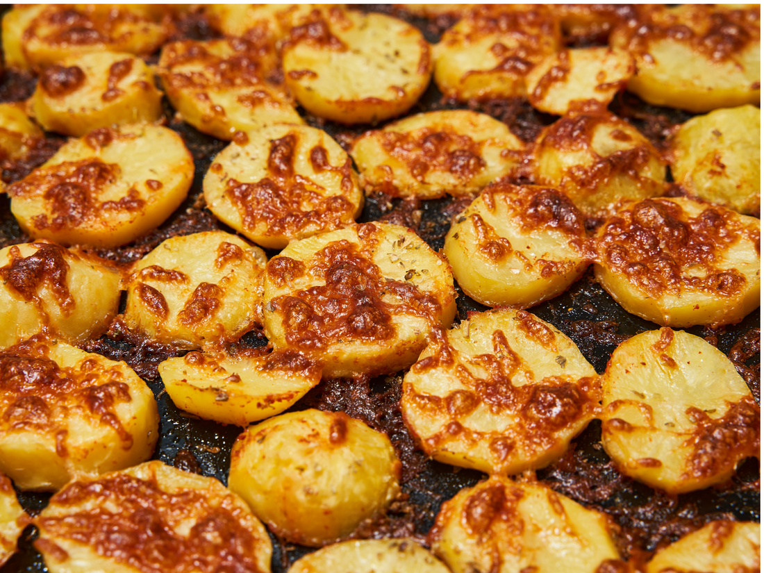 Garlic, Parmesan-Crusted Potatoes